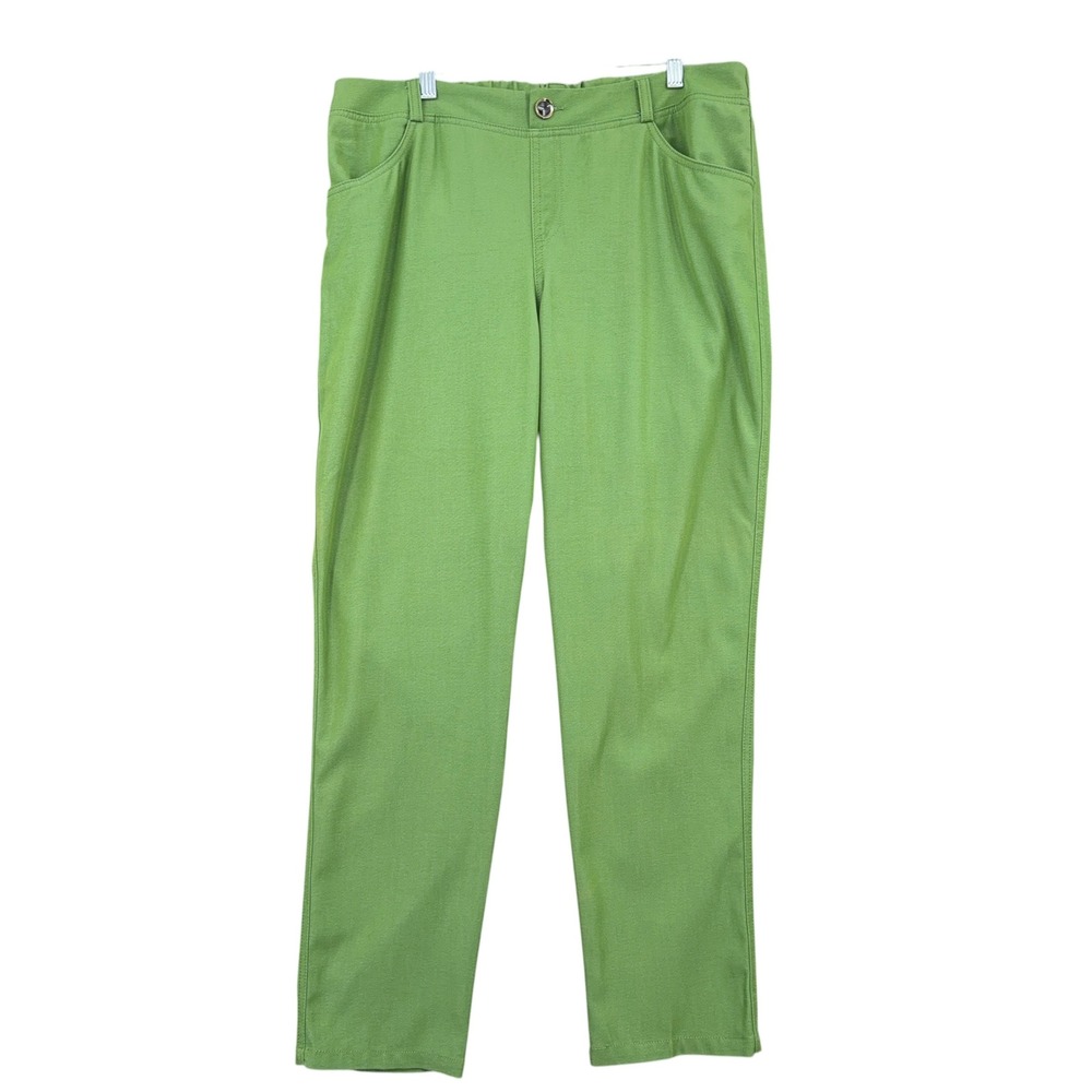 IMAN Straight Leg Pants‎ Womens XL Polyester Rayon Spandex Green